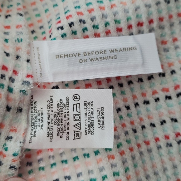 Loft Mini Sundress Large White Multicolor Stripes Shift Flutter Cap Sleeve Beach - Picture 10 of 11